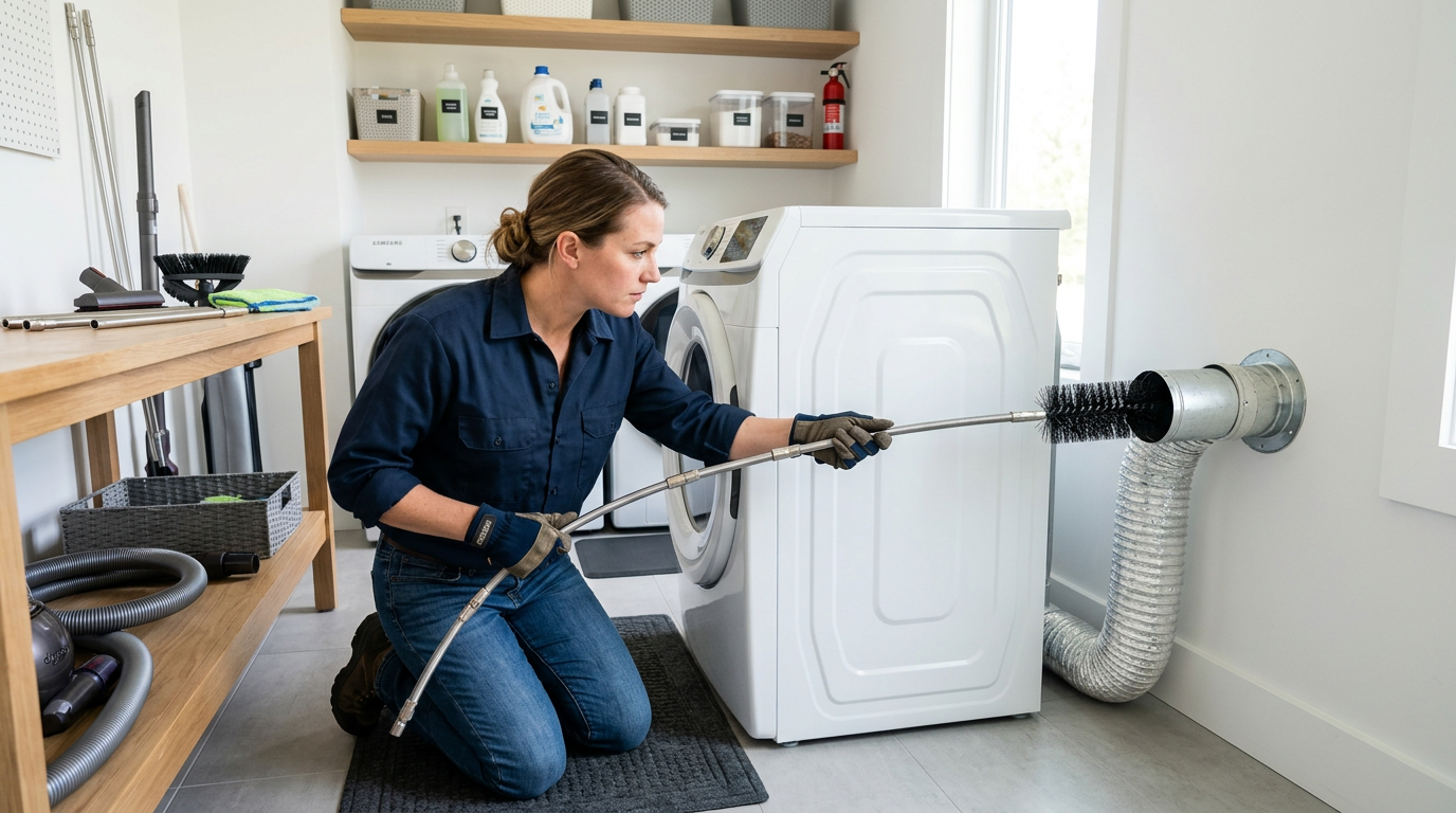 How to clean a dryer vent from inside (prevent fires)