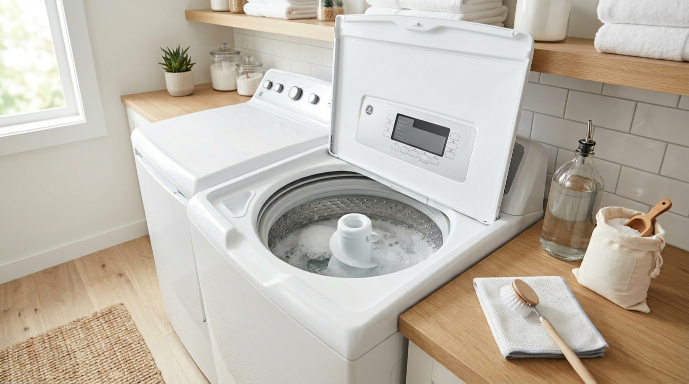 How to clean a top-load washer with vinegar and baking soda
