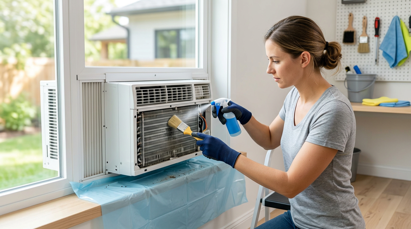 How to clean a window AC unit without removing it