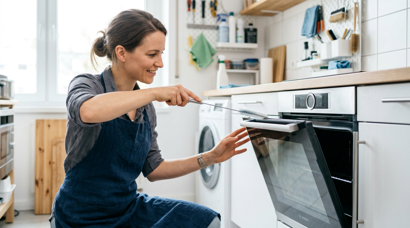 How to clean oven glass between panels (no disassembly)