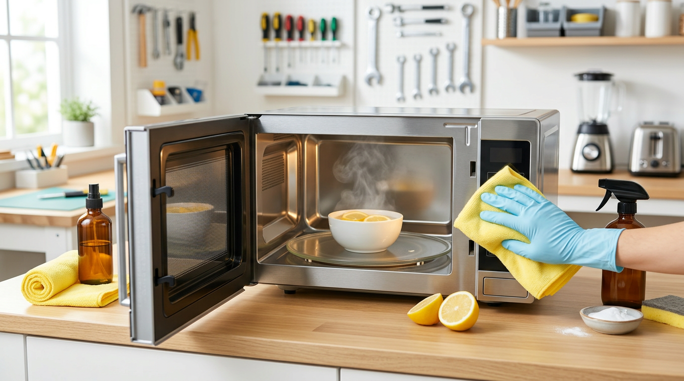 How to deep clean a microwave naturally in 5 minutes