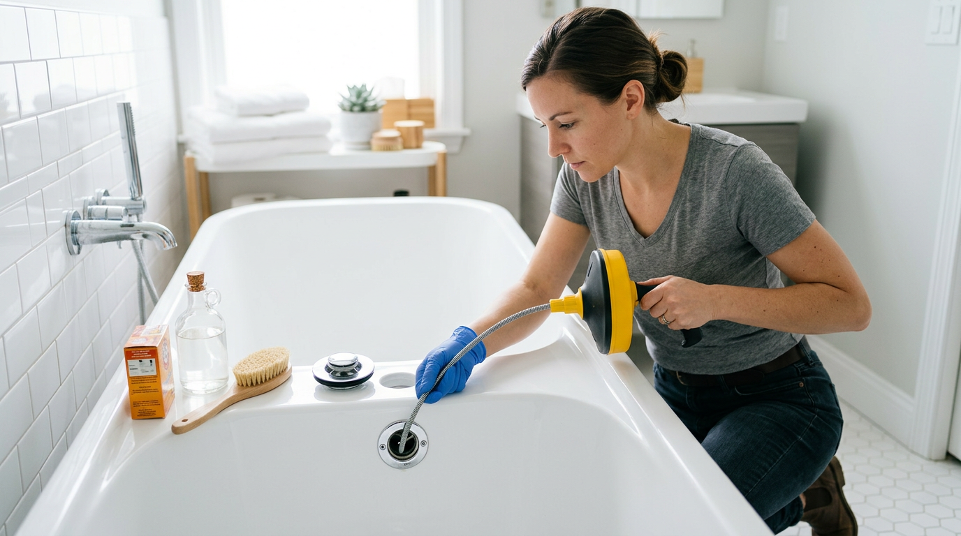 How to fix a slow-draining bathtub (no chemicals)
