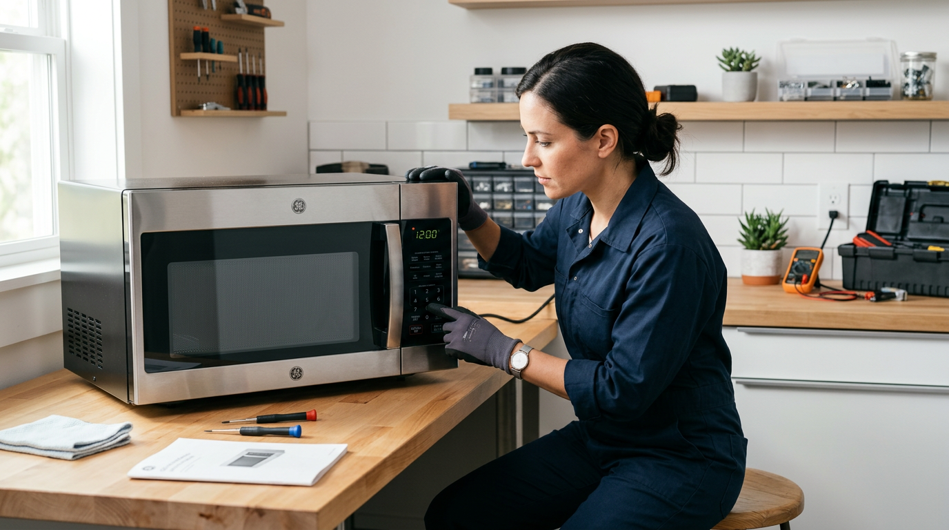 How to reset a GE microwave after power outage