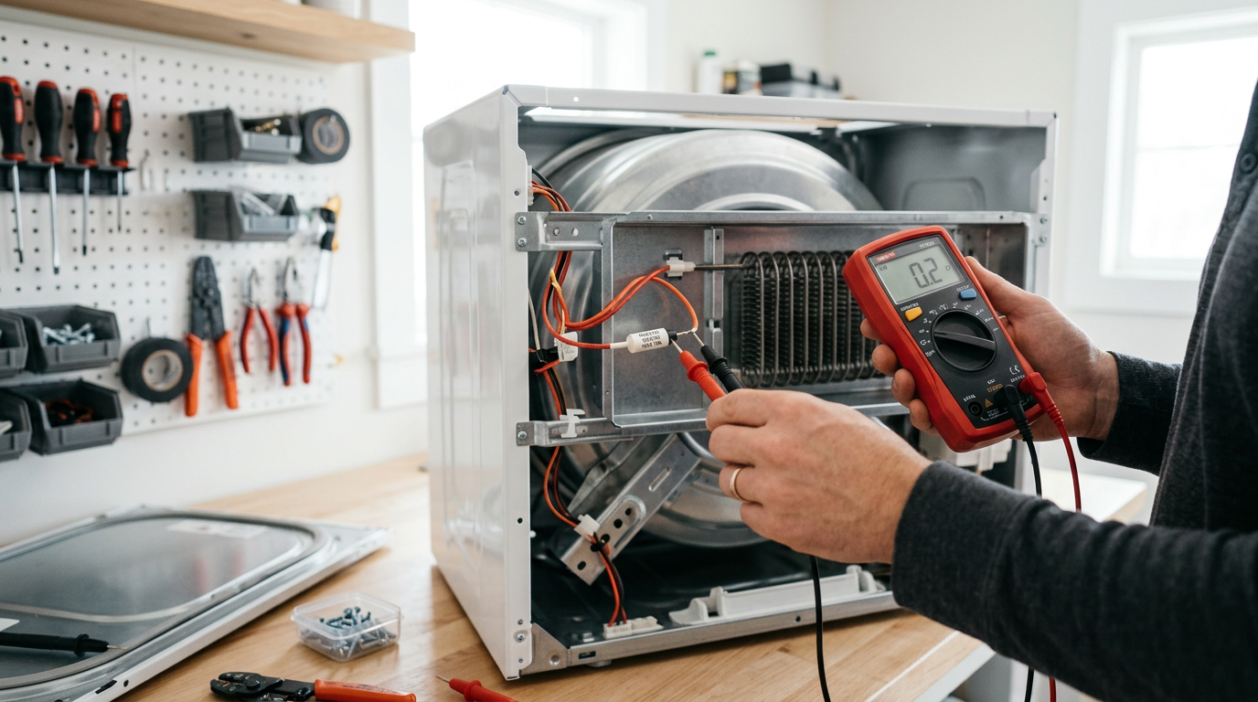 How to test a dryer thermal fuse with a multimeter