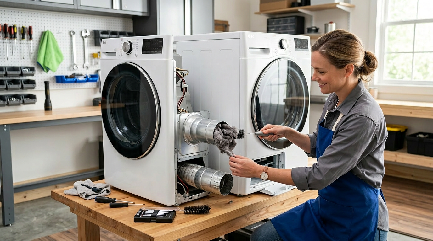 LG dryer D80 flow sense error – vent blockage fix