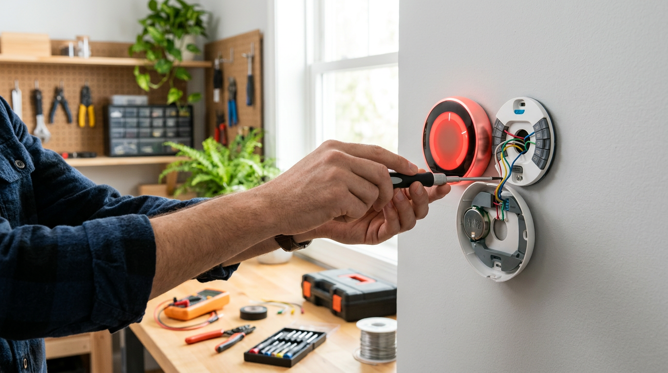 Nest thermostat blinking red – battery and wiring fix
